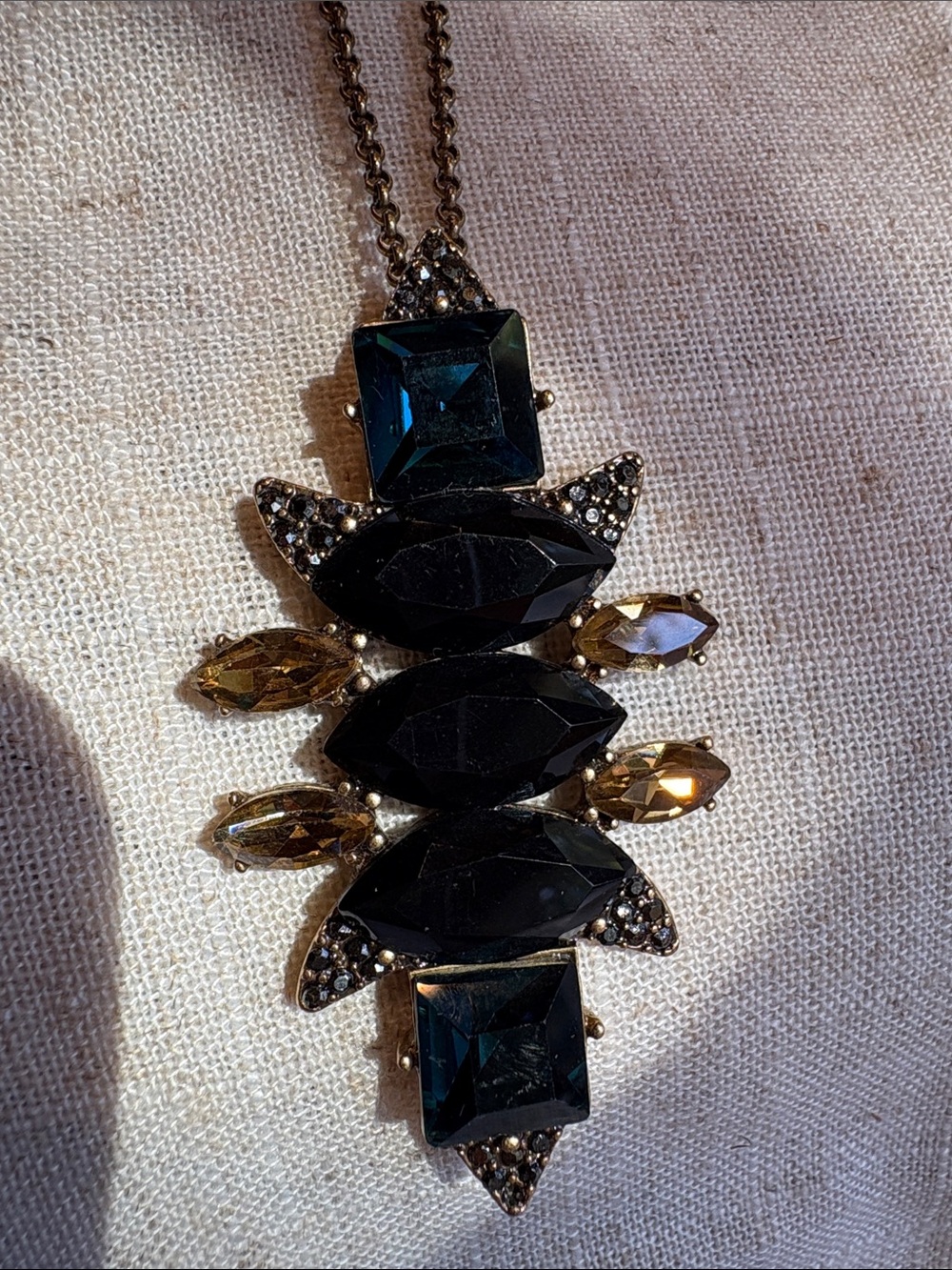 J.Crew Elegant Blue and Black Pendant Necklace - Picture 7 of 7
